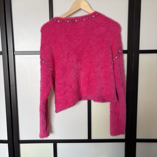 Central Park West KID Pink Fuzzy Sweater Girl YOUTH XL Preppy Barbie Party Event - Picture 3 of 13