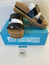 NIB Reef Womens Cushion Vista Hi Comfort Slide Black 9