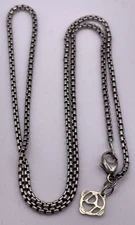 David Yurman Sterling Silver & 14K Box Chain 1.7mm 16" Length