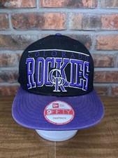 New Era Colorado Rockies Big Embroidered Logo 9fifty SnapBack Hat Purple Black
