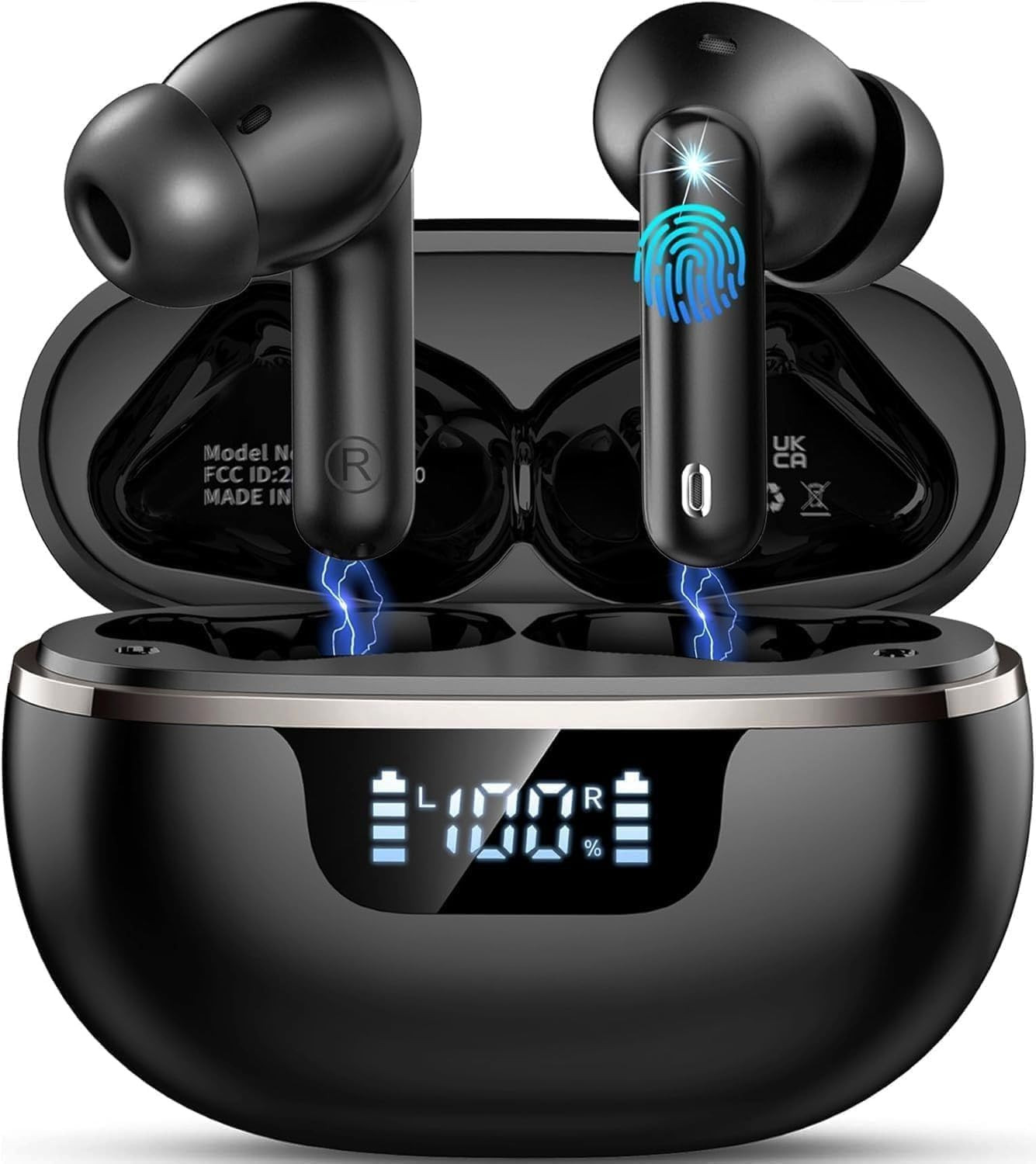 2026 Wireless Earbuds, Bluetooth 5.4 Headphones Hifi Stereo, 50H Playtime Ear Bu