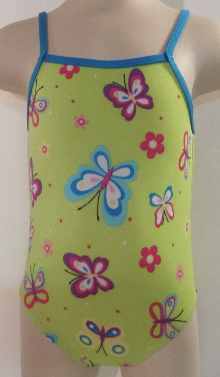 Max Gray One Piece Lime Green Swimsuit with Butterflies Size 12-18 Months