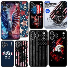 For Samsung Galaxy S25 S26 A16 iPhone 17 Flag Pattern Phone Case Hybrid PC Cover