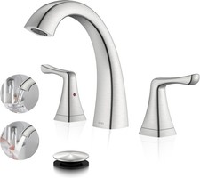 KENES Brushed Nickel Bathroom Faucet 3 Hole 8 Inch Widespread