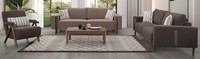 Braune Wohnzimmer Sofagarnitur Textilsofas Polstersessel Edle MöBel
