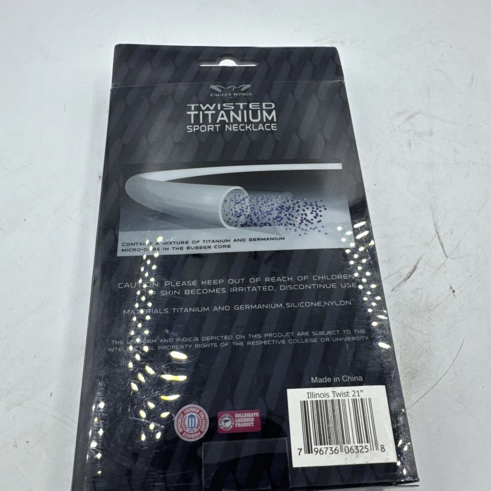 Sport Necklace illinois Twisted Titanium 21" Eagles Wings - Image 3 of 4