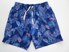 Mens XL Chubbies Swim Trunks Shorts 7" T Rex floral hawaiian blue lined
