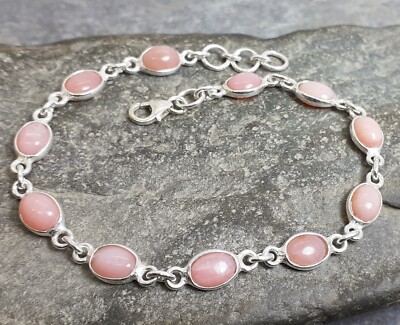 925 Silver PINK OPAL Bracelet B340~Silverwave*uk Jewellery