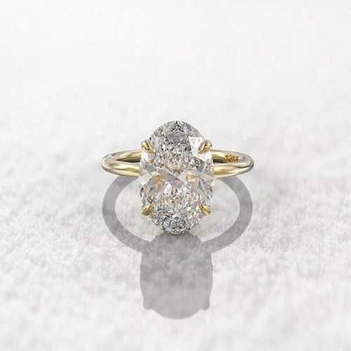 Engagement Ring 5.00 Ct White Treated Diamond Ring Oval Cut VVS1 Certified ! - Picture 5 of 6