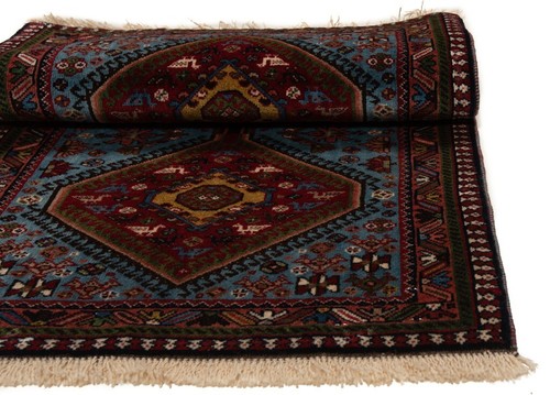 Yalameh Hand-Knotted 106x59 cm-Nomadic, Oriental, Rug, Carpet, Blue - Picture 7 of 8