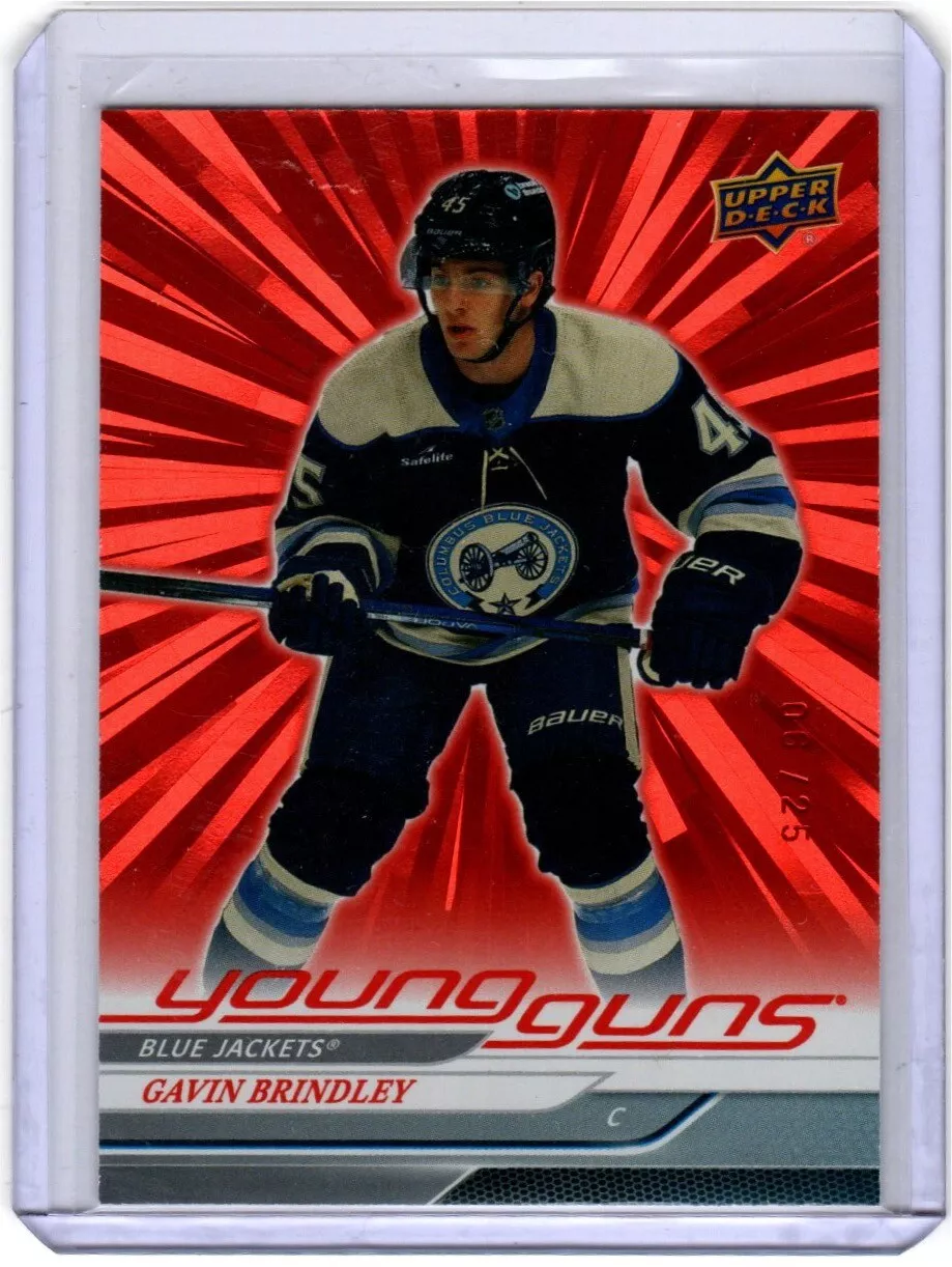 2024-25 Upper Deck #207 Gavin Brindley Outburst Red #/25