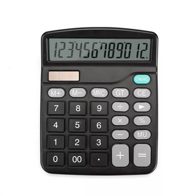 Solar Electronic Desk Calculator Extra Large Display Business Batterie 12-stelli