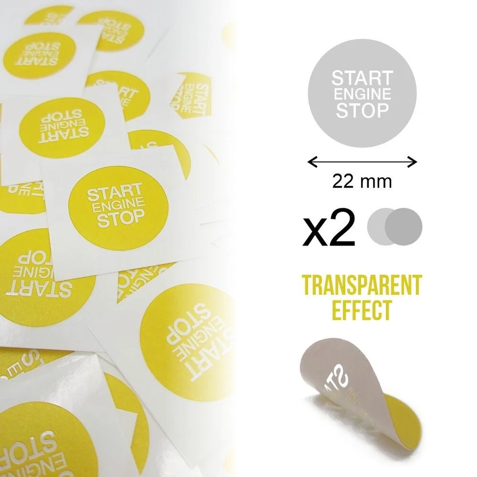 Adesivi Start Engine per Alfa Romeo Giulia Stelvio e Tonale, Giallo, Set da 2 - Immagine 3 di 4
