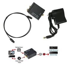 Digital Optical Coaxial Signal to Analog RCA L/R Stereo Audio Converter Adapter