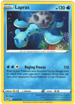 Lapras 31/172 Brilliant Stars Regular Rare Pokemon Card TCG 031/172 Pokmon  | eBay