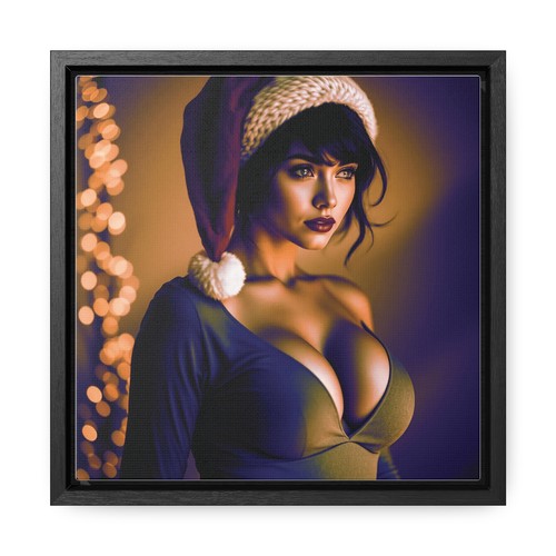 Canvas Wraps, Sexy Santa Girl Art Print Seasonal Wall Decor, Christmas Pin-Up - Picture 10 of 25