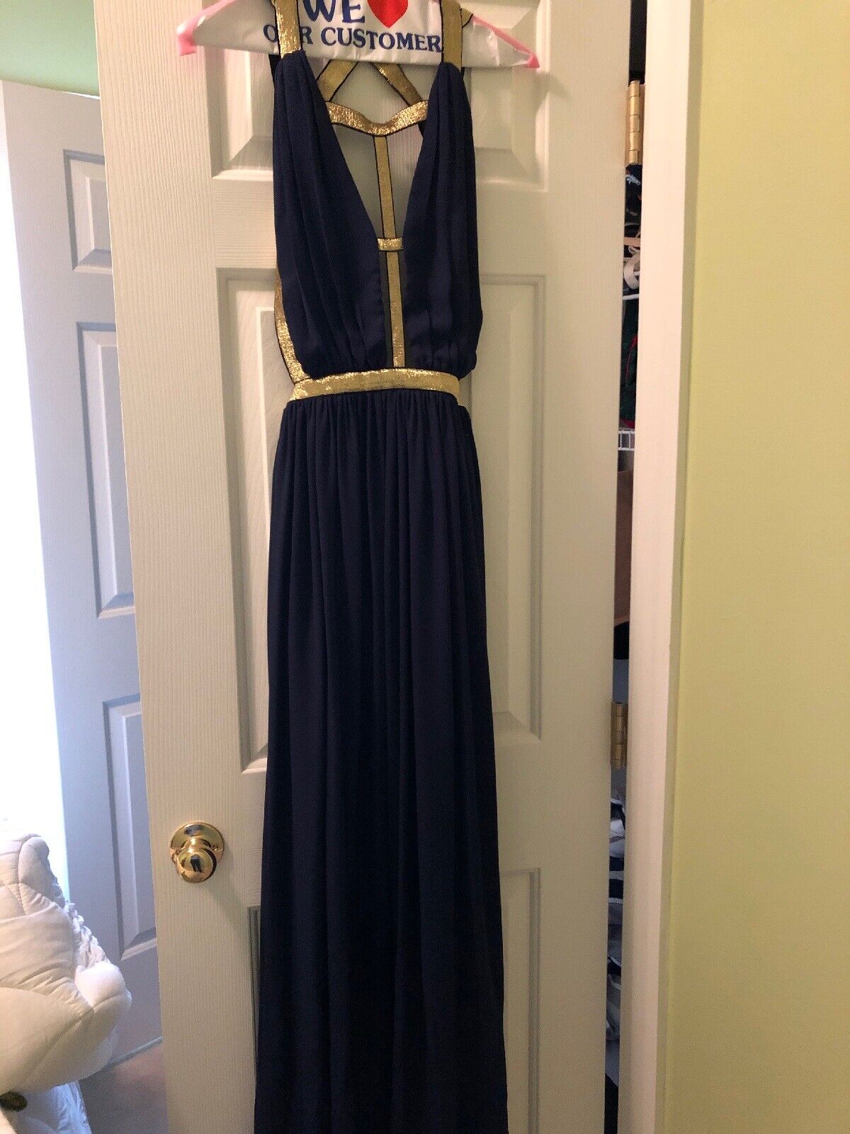 In Max 51% OFF a popularity Prom Dress Navy And Gold By Cq Size M