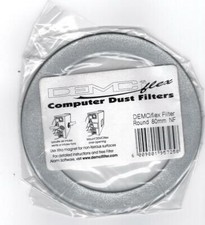 DEMCiflex 80 Magnetic Fan Dust Filter Round - Metallic Silver with White Mesh