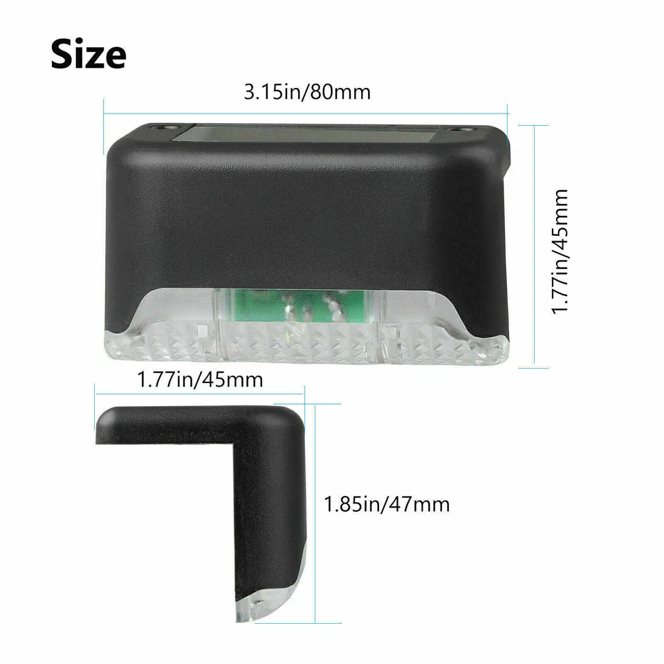 Outdoor Solar LED Deck Lights Garden Path Patio Pathway Stairs Step Fence Lamp - Image 2 of 4