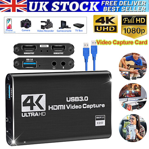 4K Audio Video Capture Card To USB 3.0 HDMI Video Capture Device Full HD UK SELL