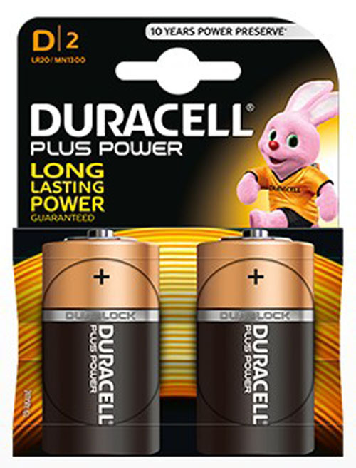 DURACELL MN1300  BATTERIA BLISTER 2 TORCIA MONO PLUS POWER D LR20