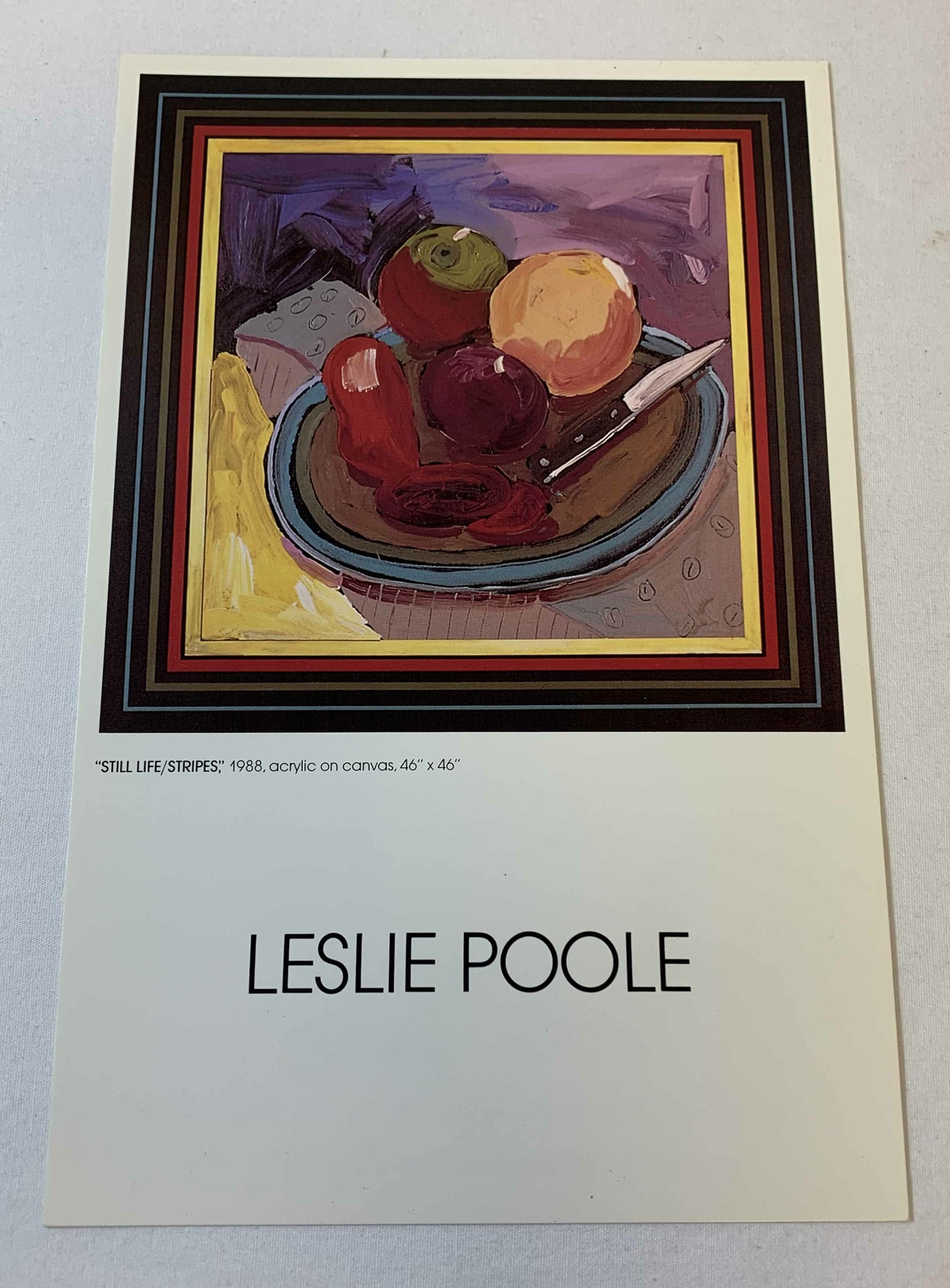 1988 art gallery exhibition card ~ LESLIE POOLE ~ 5.5x8.5 ~ Wade Gallery