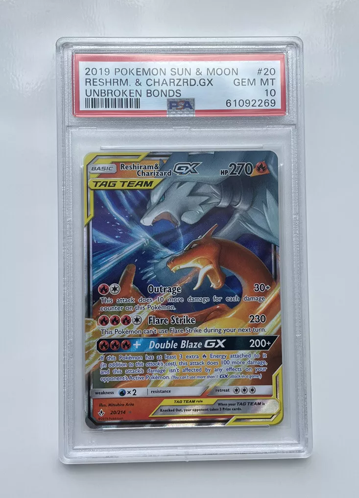 Reshiram Charizard GX 20/214 Tag Team Pokemon Unbroken