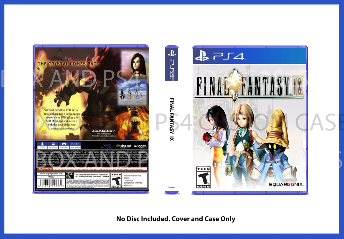 CUSTOM REPLACEMENT CASE Final Fantasy IX 9 PS4 NO DISC SEE