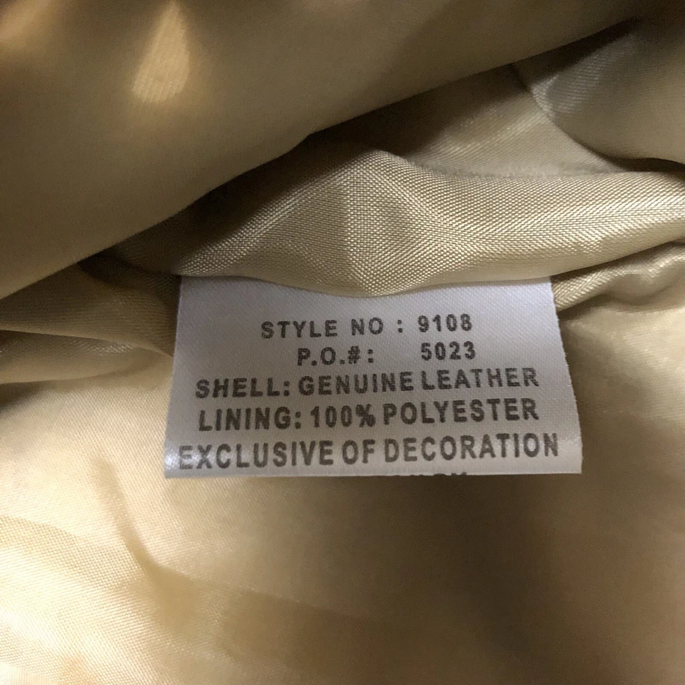 Винтажная бежевая замшевая/кожаная куртка Margaret Godfrey с волнистой отделкой размер 6 - Изображение 4 из 4