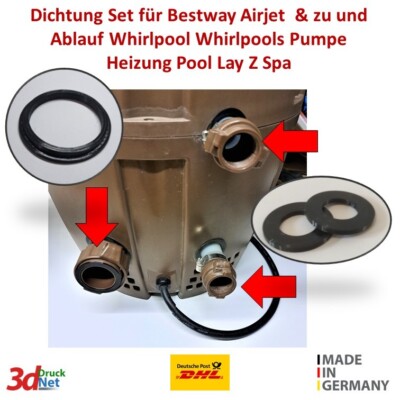 Dichtung passend für Bestway Airjet Zu Ablauf Whirlpool Pumpe Pool Lay Z Spa