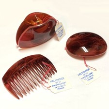 Helfrance Barrette Hair Clip Claw Comb Burgundy Wine Red Women Made in France