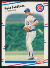 1988 Fleer #431 Ryne Sandberg, Chicago Cubs, HOF.