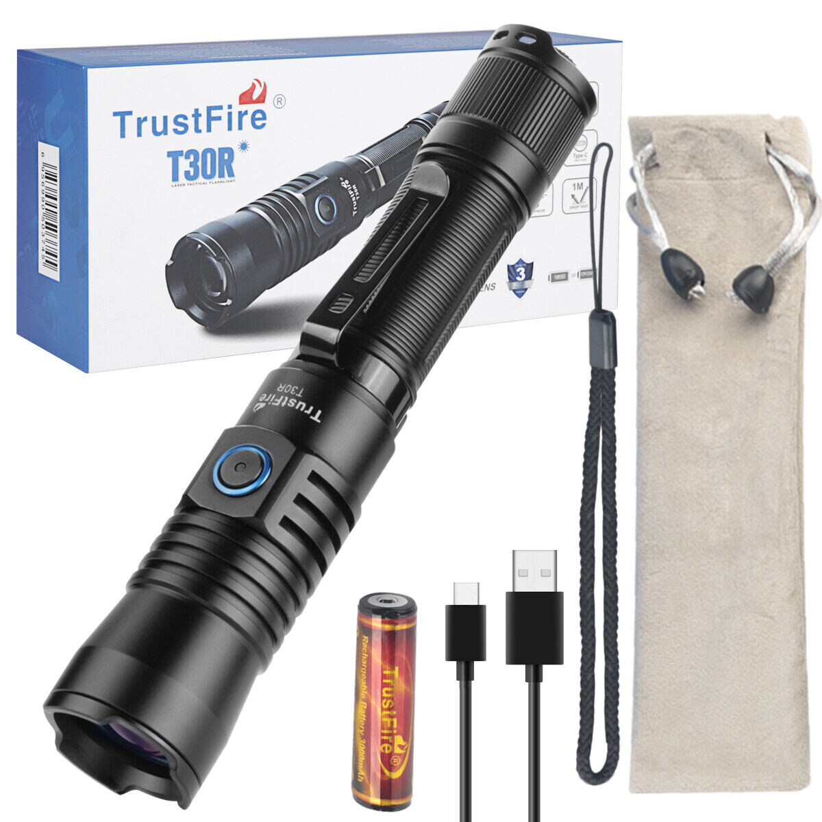 TrustFire T30R LEP 460LM USB Type-C Charging Laser Tactical