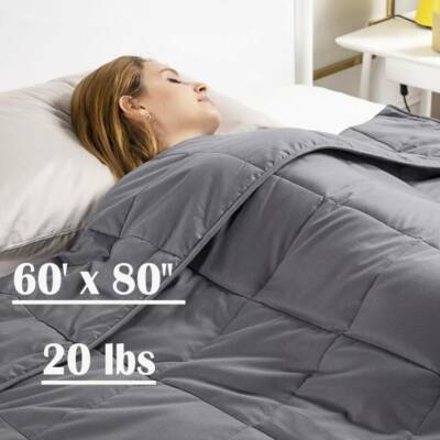 Weighted Blanket Twin Size Reduce Stress Promote Deep Sleep 48" x 72