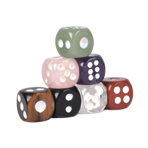 15mm Carved Gemstone Six Sided Dice for Games Accessories