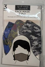 3 Pack Face Mask For Boy Children Wellness By Harmony & Sole Ages Toddler 2-4