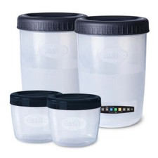EasiYo 2 Extra Jars & 2 Extra Lunchtakers Pack (Black) Yoghurt Pots