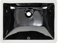 Rectangular Glazed Finish Ceramic Under Mount Bathroom Vanity Sink In Black Rectangular Glazed Finish Ceramic Under Mount Bathroom Vanity Sink In Black