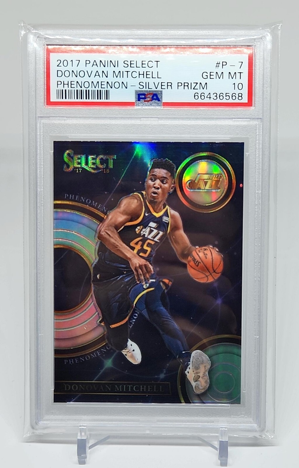 Donovan Mitchell 2017-18 Panini Select Phenomenon RC #P-7 Silver Prizm PSA 10 📈