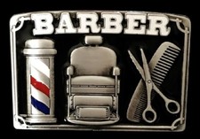 Men  s Barber Shop Haircut Style Barbers Scissors Pole Belt Buckle