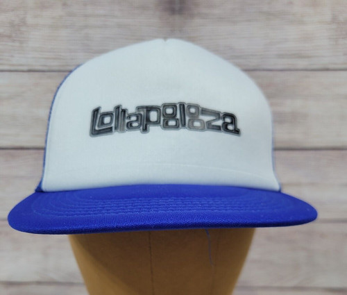 Lollapalooza Trucker Mesh Snapback Baseball Prime Line Hat Blue/White EUC