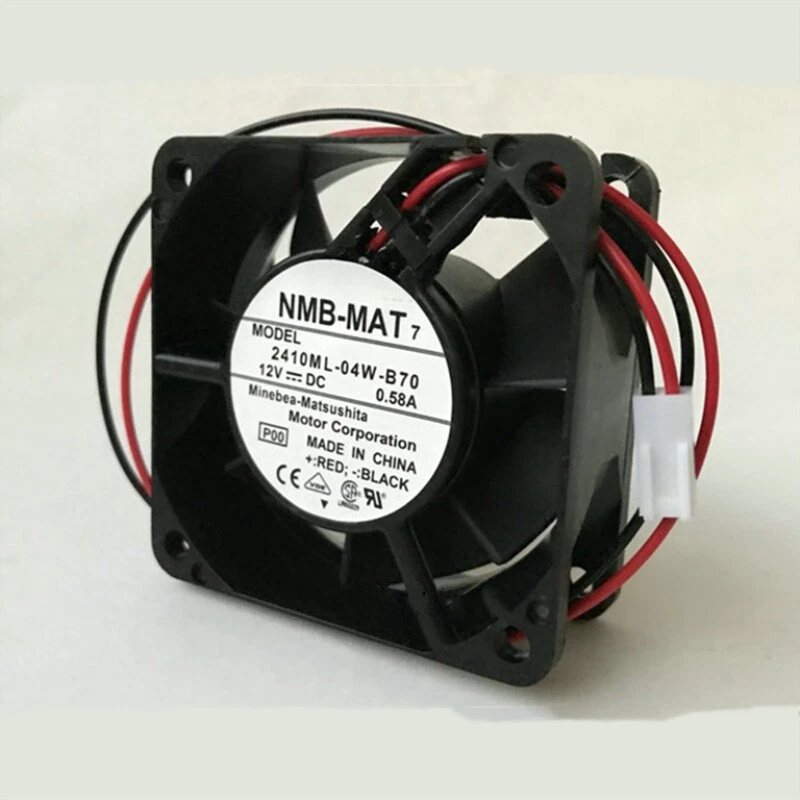 NMB-MAT 60*60*25MM 2410ML-04W-B70 DC12V 0.58A 6CM 2Pin Cooling Fan - Image 2 of 3