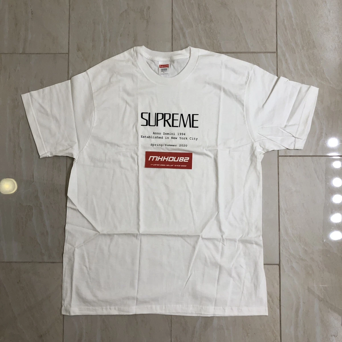 New Supreme Anno Domini Tee T-Shirt Top White Spring Summer 2020 SS20 Size L