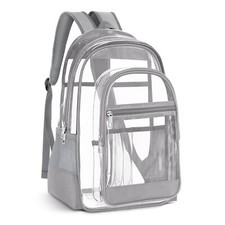 Clear Backpack, Heavy Duty PVC Transparent Backpack with Reinforced Straps, S...