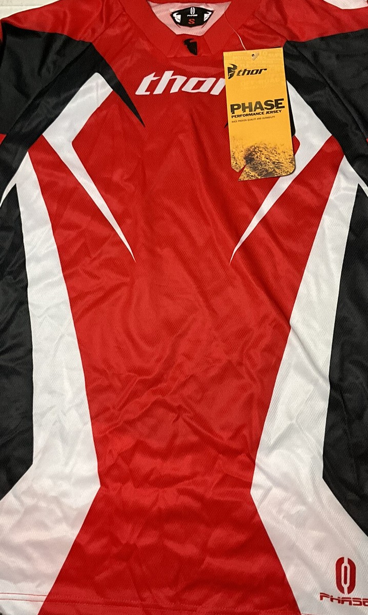 Thor Men's Phase S8 Motocross Jersey Size Small Padded Elbows Red