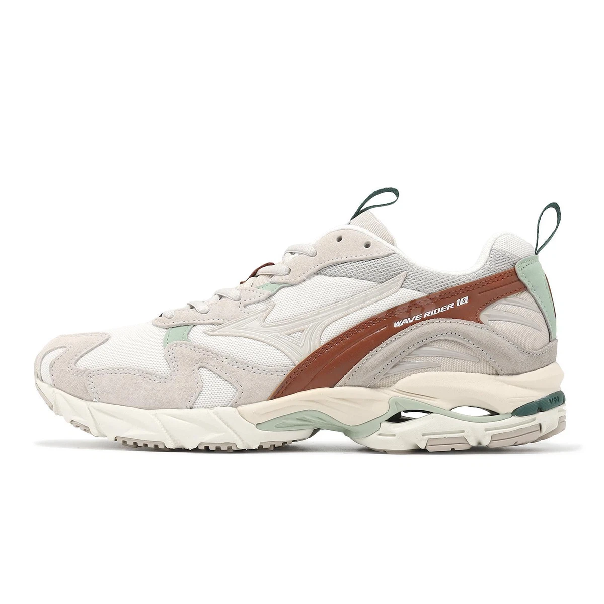 Mizuno Wave Rider 10 Beige Green Men Unisex Casual Shoes Sneakers 