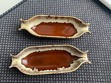 RETOS COUNTRY POTTERY 2 VINTAGE CORN ON THE COB DISHES