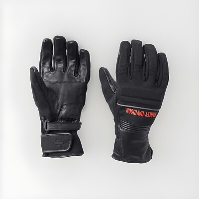 Harley Davidson Men s Small Harley QUEST WATERPROOF MIXED MEDIA GAUNTLET GLOVES
