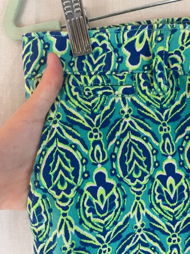 Faded Glory Shorts 6 aquamarin limettenblau Baumwolle Art Deco Reißverschluss Fronttaschen Bündchen - Bild 7 von 11
