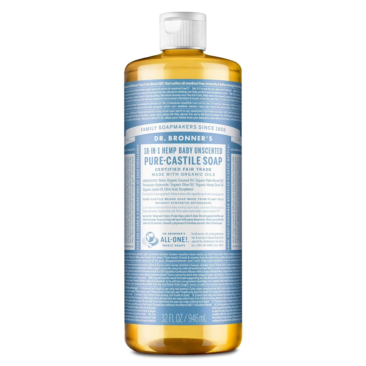 Антивирус Dr. BronnerS чистое кастильское мыло - сделанное с регенеративным органических Сертифициров